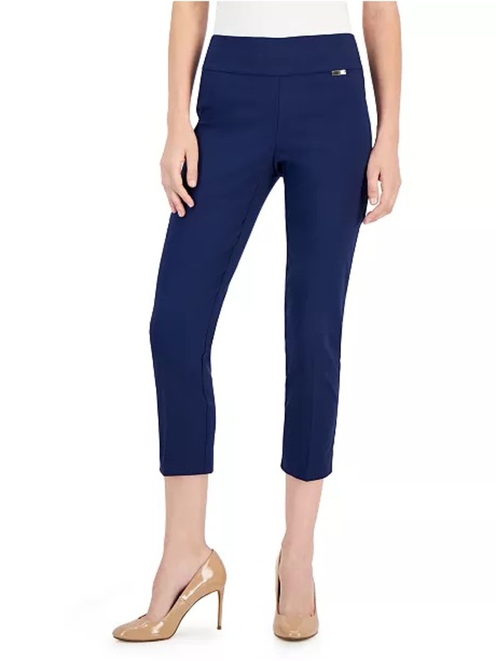 INC International Concepts Ladies NWT Tummy Control Skinny Capri. Blue. 10P